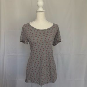 LulaRoe Classic T Polka Dot Gray and Heather Red